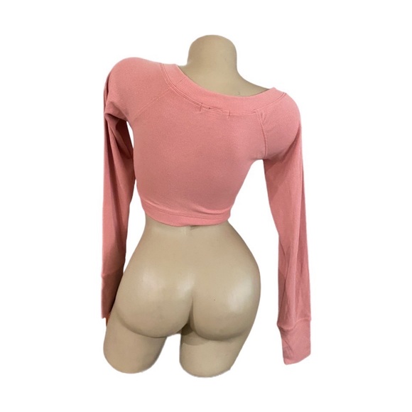 House of Harlow 1960 Dusty Rose Pink Crop Top with Thumb holes NWOT - Picture 2 of 4